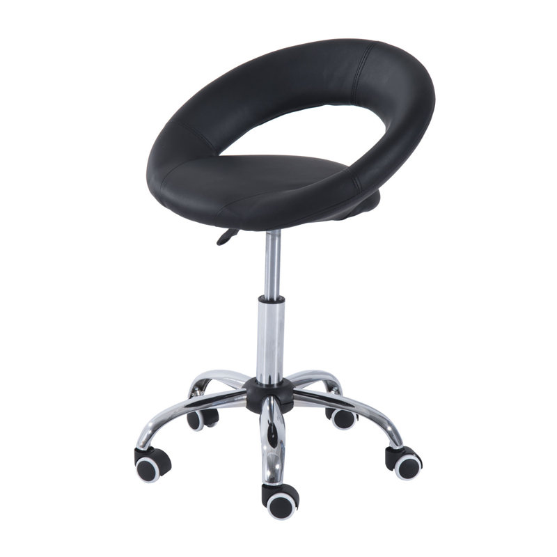 Arowyn Backed Adjustable Height Lab Stool with Wheels