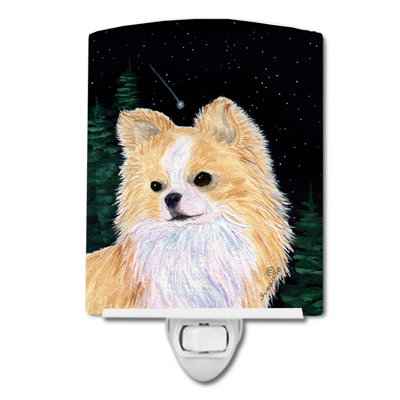 Éclairage de nuit en céramique starry chihuahua