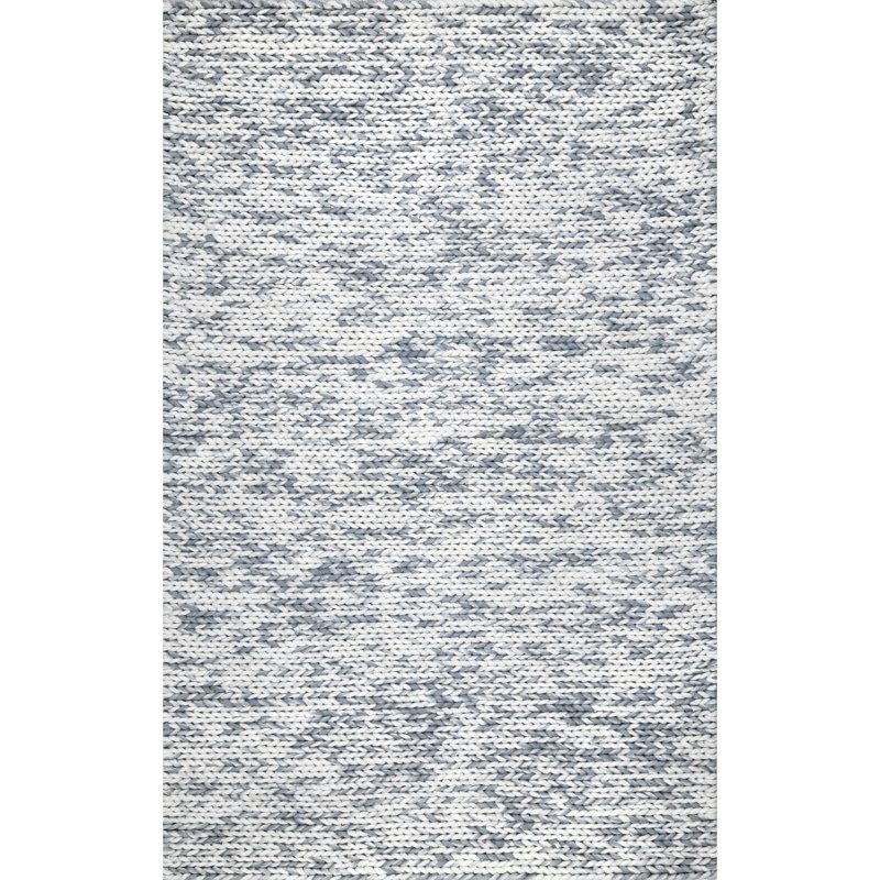 Tapis argenté tressé à la main Cottom, Rectangle 5 pi x 8 pi