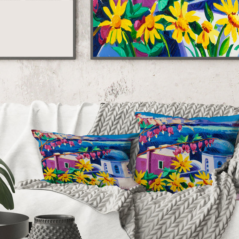 Traditiona Santorini Churches Rectangular Pillow Cover & Insert