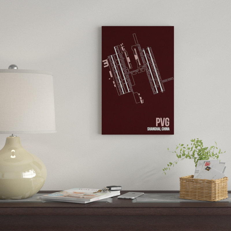 « pvg diagram, shanghai » par 08, reproduction d’impression sur toile, H 12 po x l 8 po x P 0,75 po, Toile tendue, Non mat