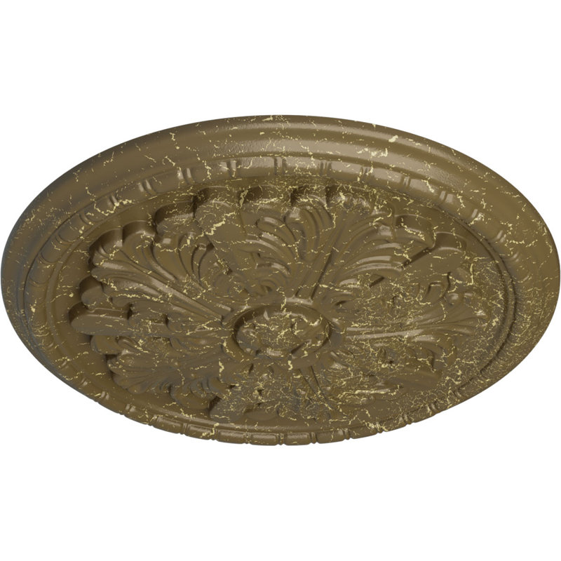 Médaillon de plafond H 17,125 po x l 17,125 po Washington, Boue Mississippi craquelée