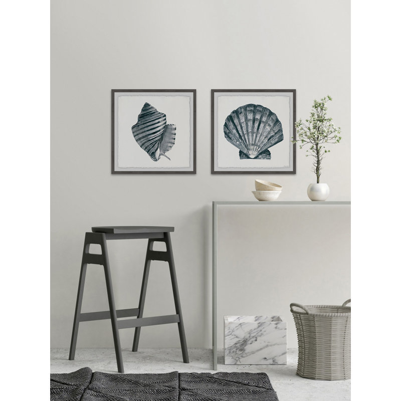 Diptyque rayé Queen Conch II, H 18 po x l 18 po