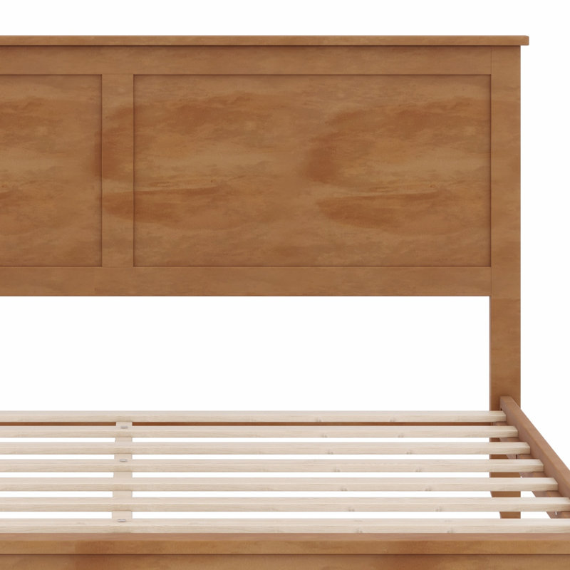 Structure de lit plateforme simple en bois avec lattes stables, aucun sommier requis, Dérive en mer