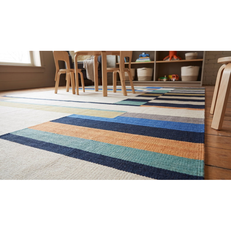 Multicolor Hand-Knotted Wool Deconstructed Geometry Geometric Modern Contemporary Carpet Rug, 8' x 10'