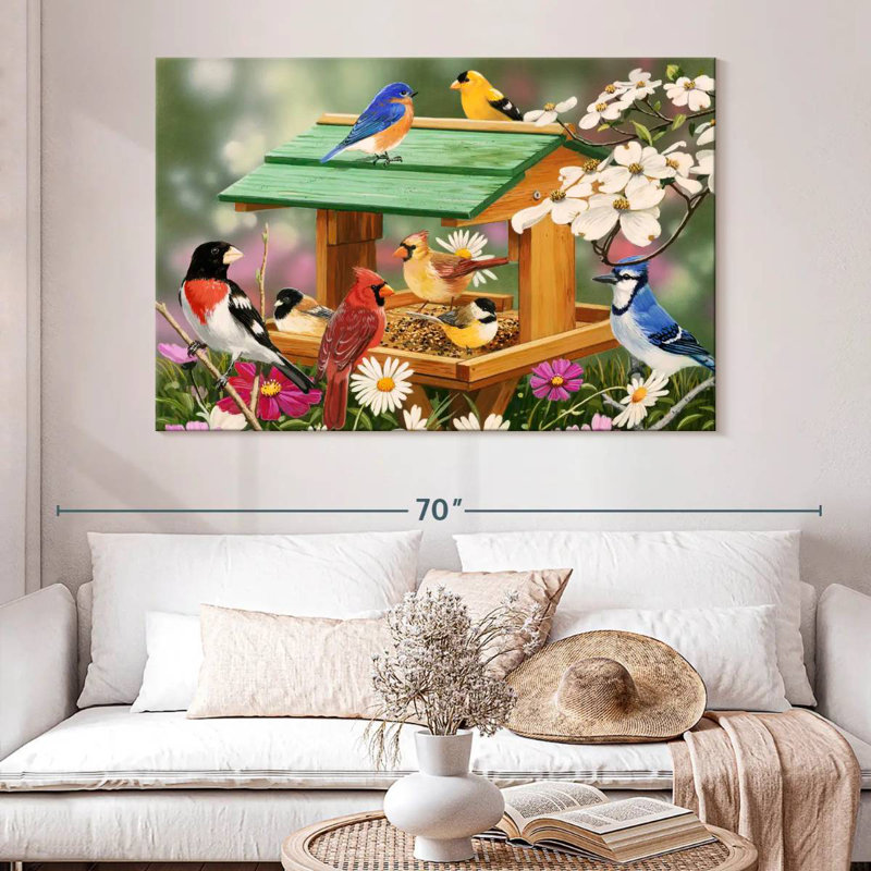 Crowle Backyard Birds Spring Feast, 34" H x 51" W