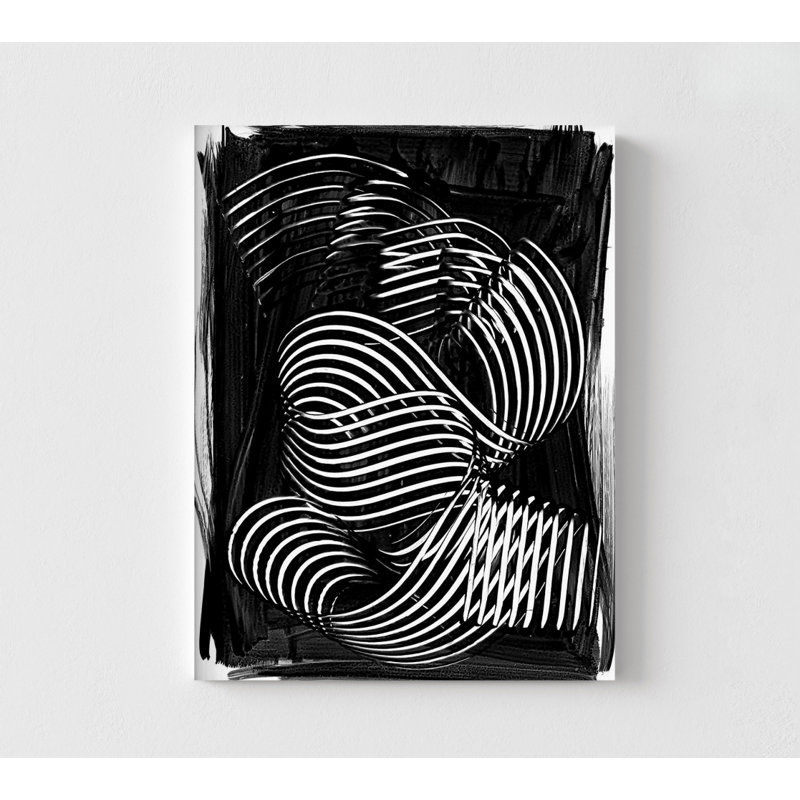 «Henri I» par Urban Road, décor de couloir abstrait noir et blanc, impression abstraite moderne noire audacieuse, impression d'art visuel alternatif