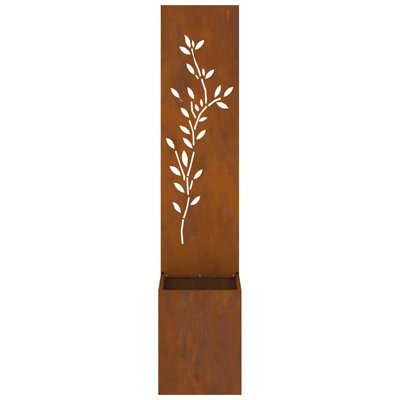 Garden Privacy Screen Floral 32 X 140 Cm Weathering Steel