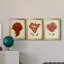 Antique Red Coral I - ensemble de 3 impressions sur toile encadrées-197865923-197865920