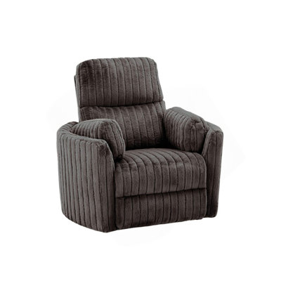 Fauteuil inclinable électrique oscillant avec accoudoirs courbés et courbés au fini chocolat brun