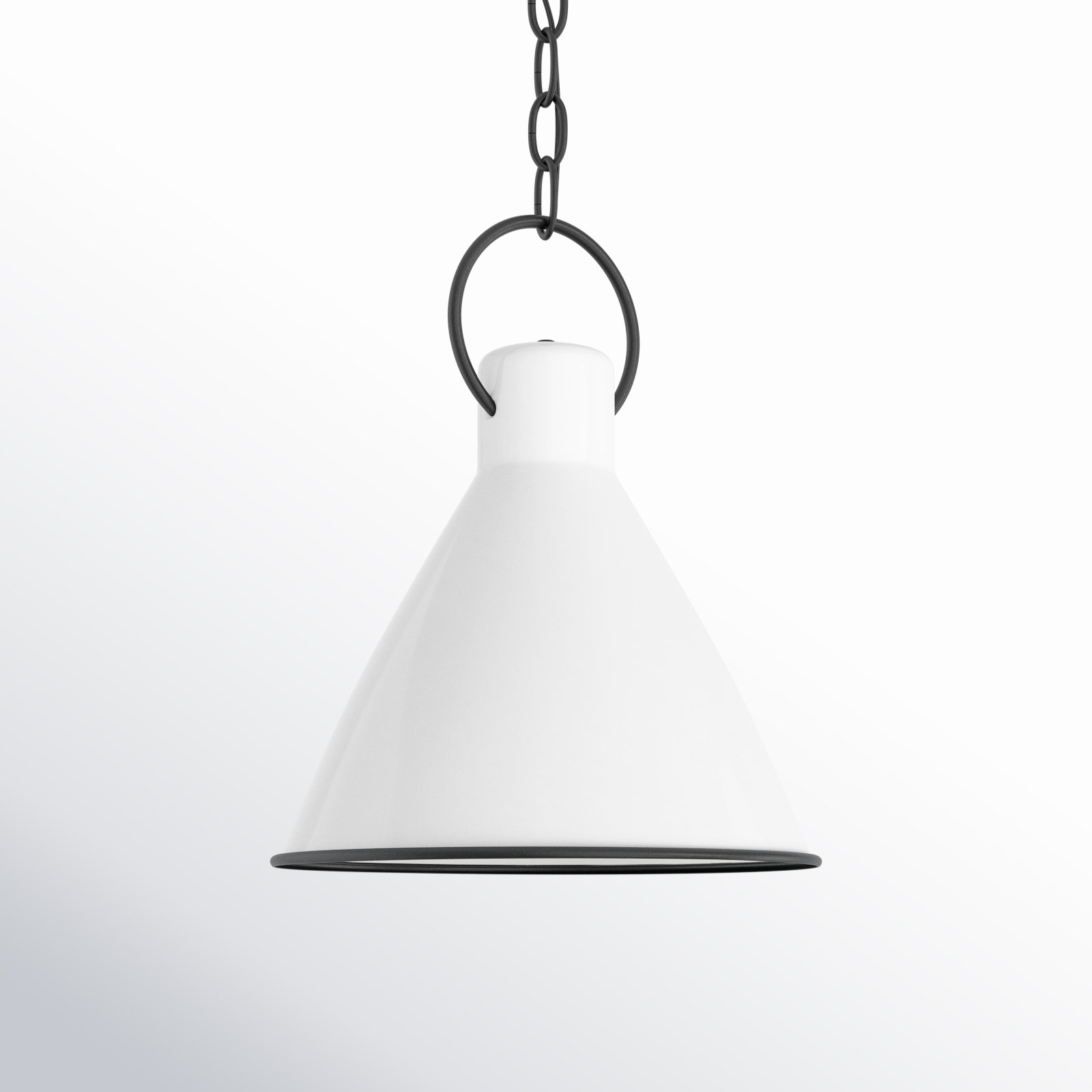 Dax Single Light Metal Dimmable Pendant, 21.5" H x 18" W x 18" D, Polished White