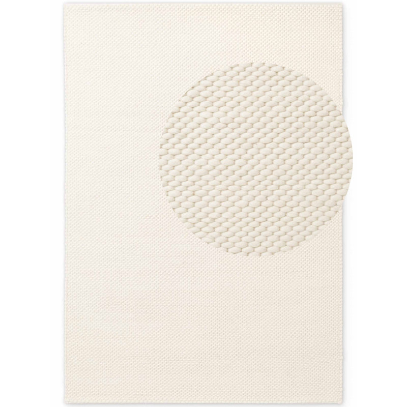 Lyon Wool Hand Woven Area Rug, Beige, Rectangle 140 x 200 cm