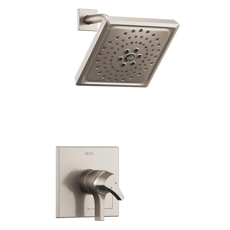 Garniture de douche Zura Pression Balance 17 Series avec double poignée et moniteur, Inoxydable