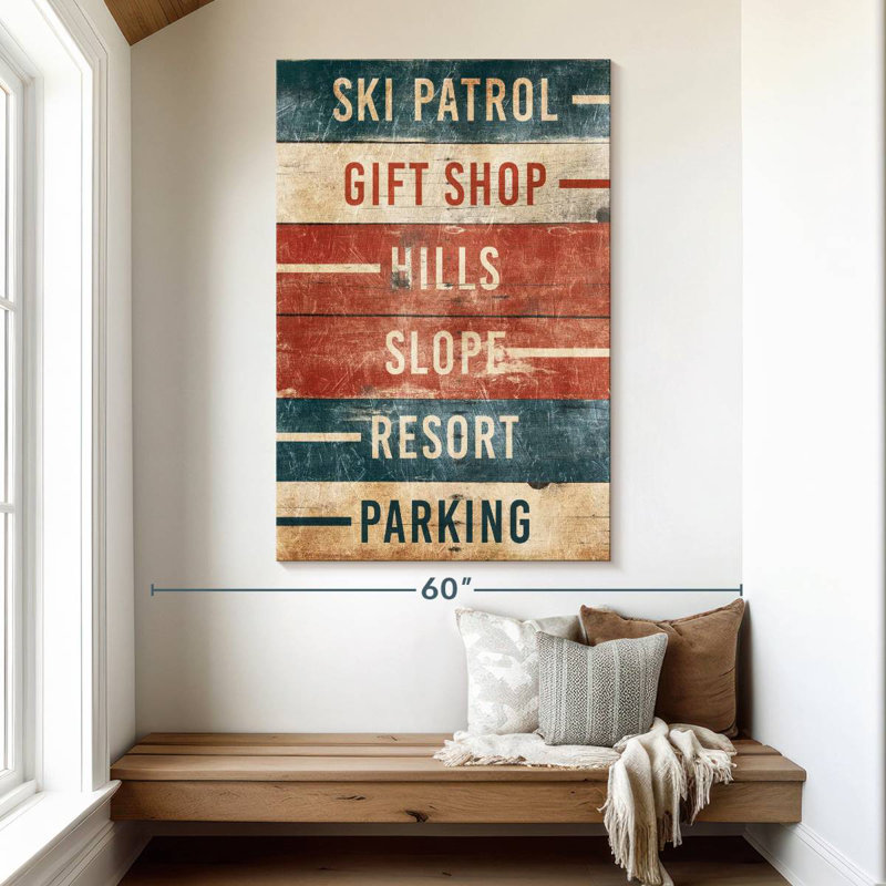Kema Ski Info Wall Sign, 51" H x 34" W