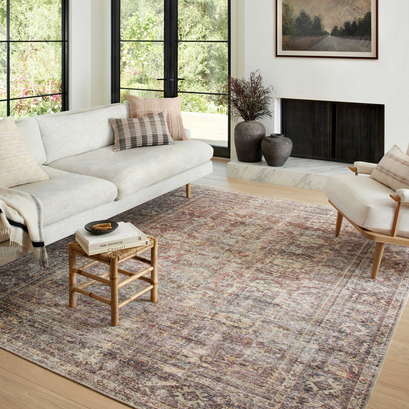 Georgie Oriental Bordeaux/Antique Area Rug, Rectangle 8'4" x 11'6"