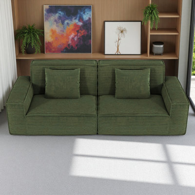 Grand canapé à compression en tissu 106,3 pouces, style moderne, maison confortable, salon, mobilier de chambre à coucher, compression à vide