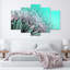 Turquoise Flower Fan - 5 Piece No Frame Print on Canvas-1139900214