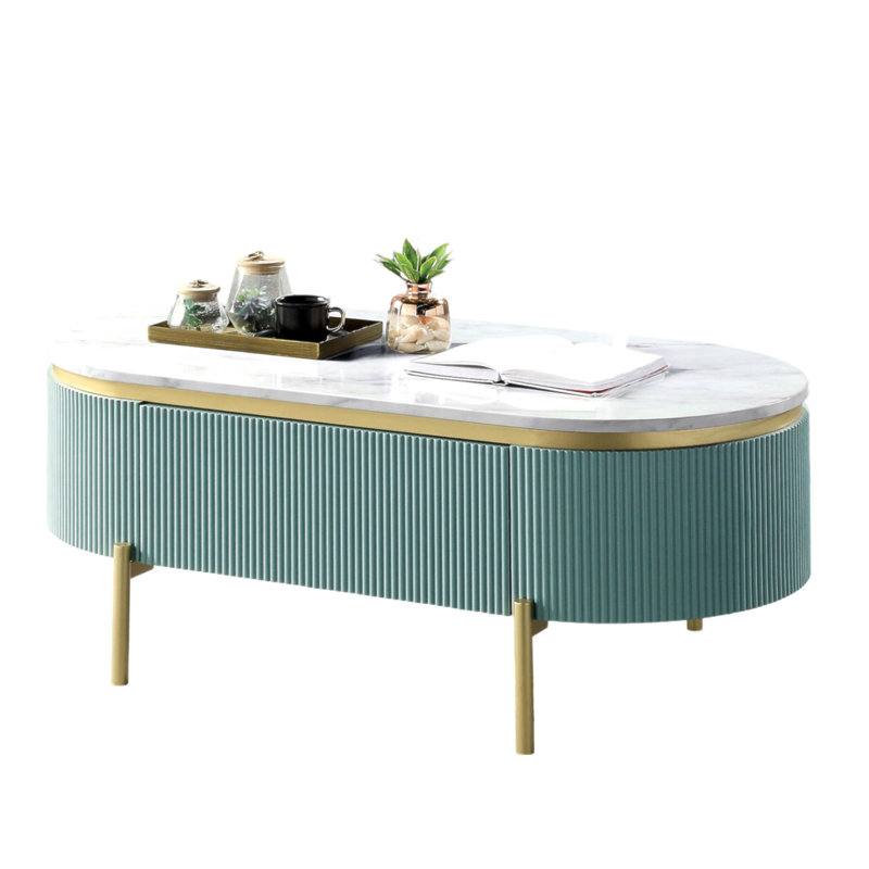 Table de salon Glam, Bleu sarcelle