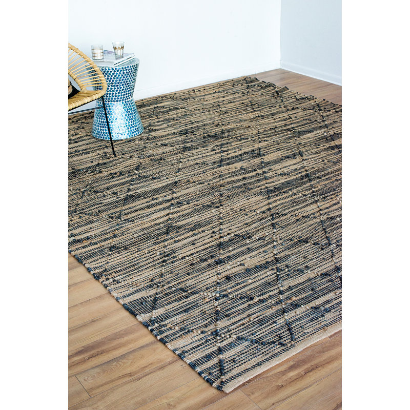 Tapis brun en jute / sisal à tissage plat Cliburn, Rectangle 8 pi x 10 pi