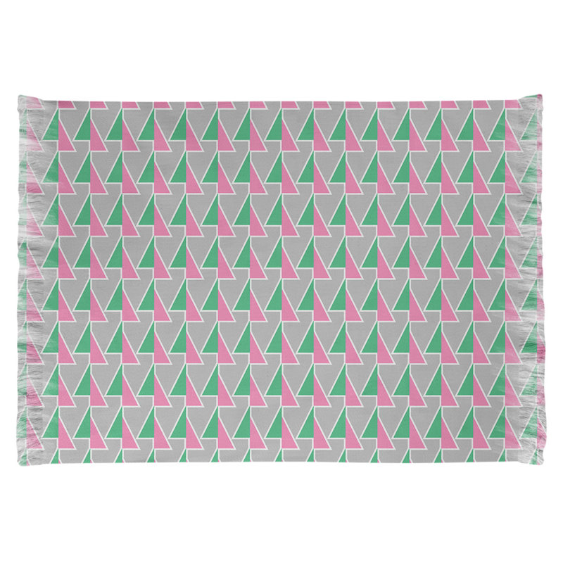 Tapis avec flèches déplacées gris/rose/vert, Non