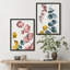 Jaune, vert, rose, feuilles, plantes, art moderne, impressions encadrées, affiches, salle de bain, petit art mural-104788494-104788498