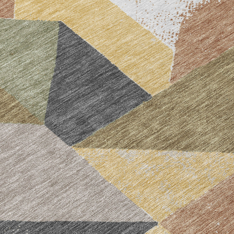 Machine Washable Indoor/Outdoor Chantille ACN2906 Geometric Rug, Graphite, 8' x 10'