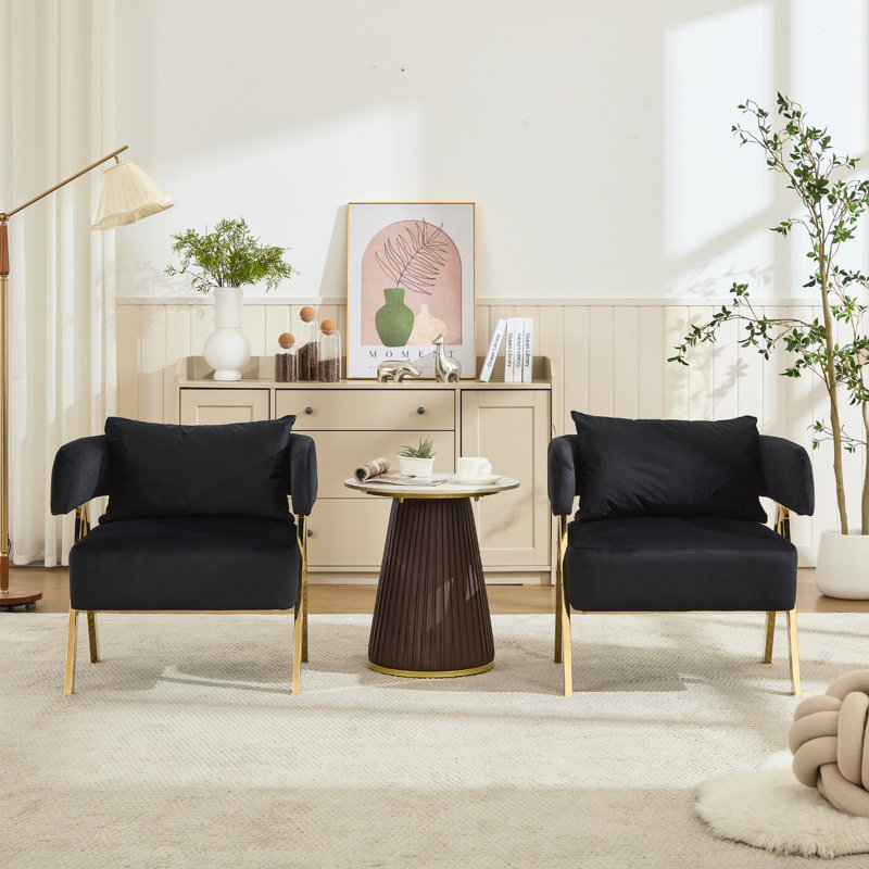 Chaises d'appoint Modern Barrel (ensemble de 2), Noir