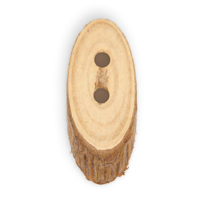 Bouton ovale grain de bois durable Dritz, 50 mm, brun clair, 3 boutons
