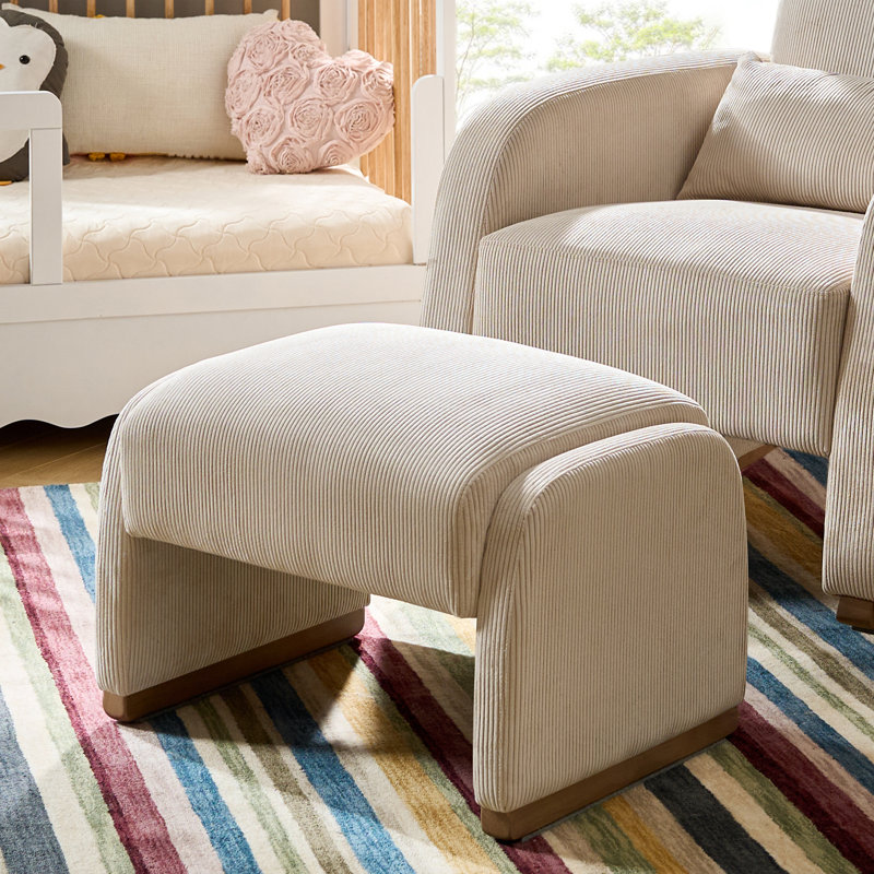 64cm Wide Rectangle Solid Colour Standard Ottoman, Beige