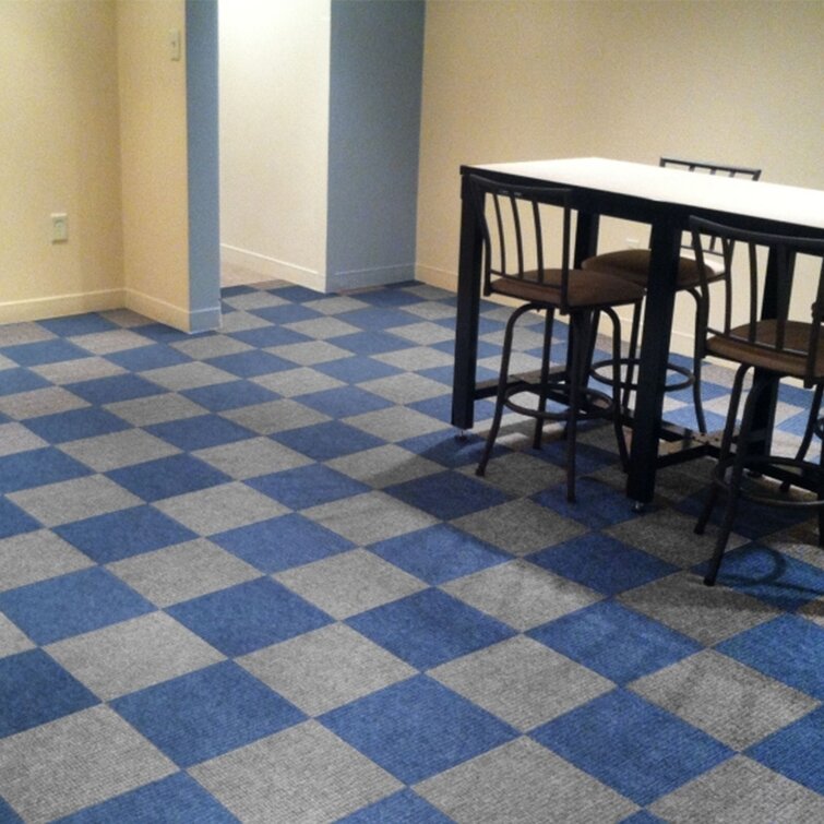 FlooringInc 12'' W x 12'' L Level Loop Adhesive Polyester Carpet