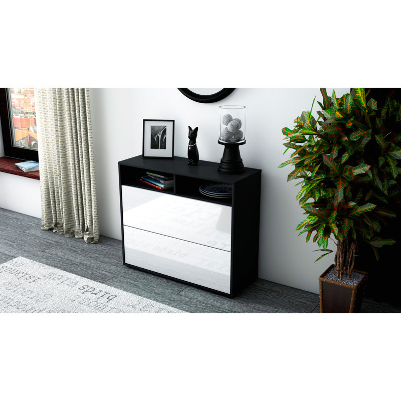 Quarry 92cm Sideboard, Anthracite/High-gloss white