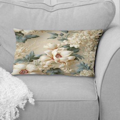 Blue Antique Countryhouse Floral Charm - Floral Printed Pillow