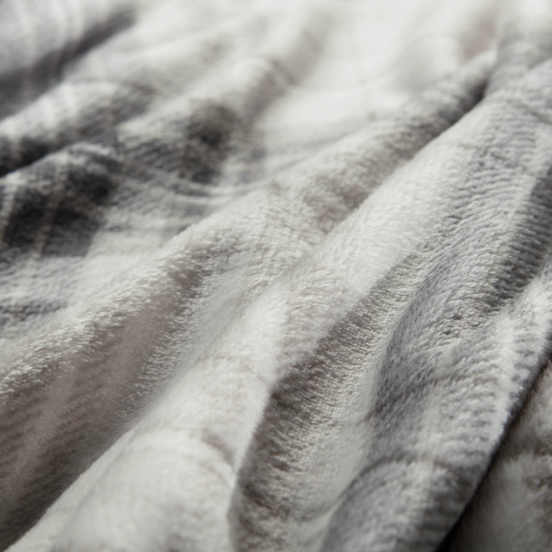  Super Soft Warm Mink Velvet Couch Blanket, Full, Gray