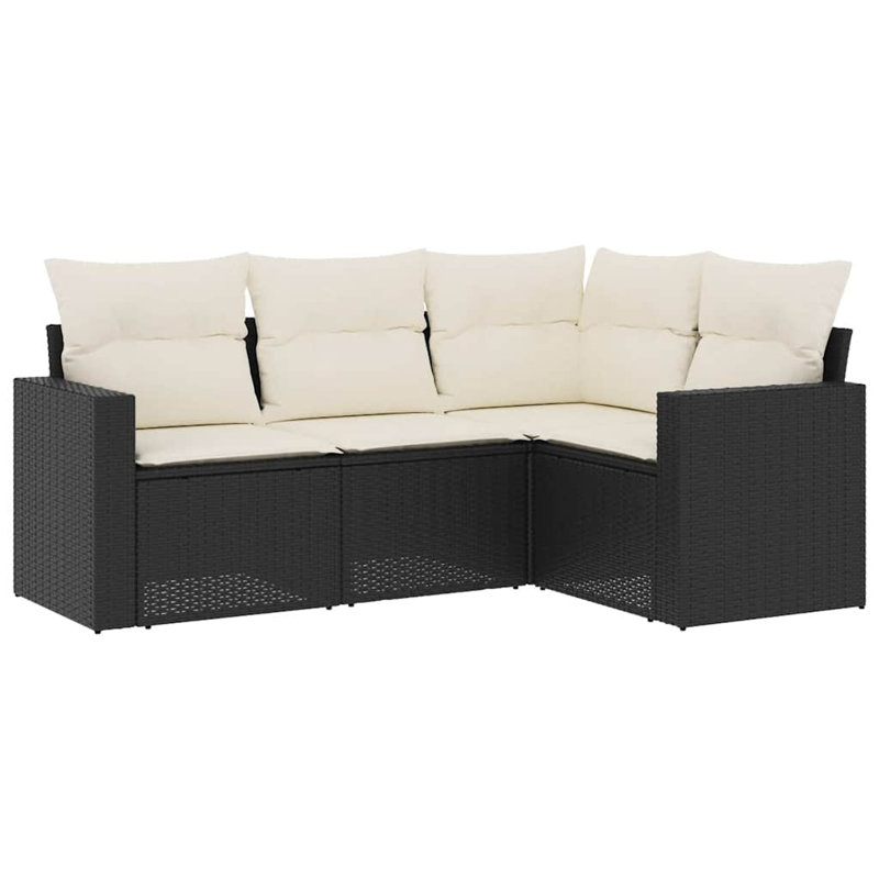 Vidaxl Garden Sofa Set Black, Cream White