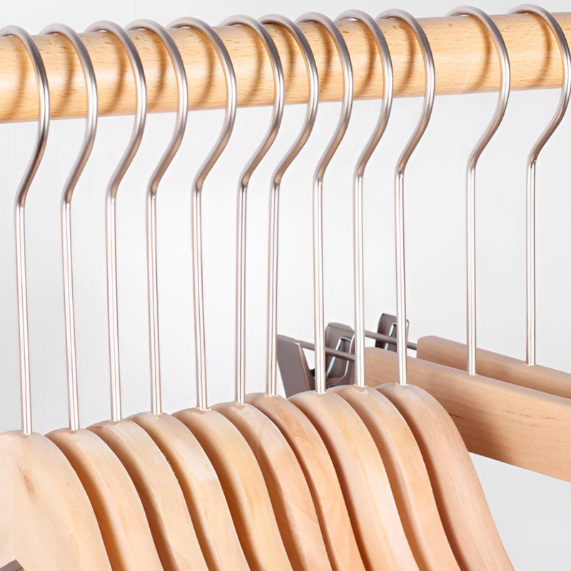 Cintres en bois intégrés - Système de garde-robe No Mark, 10