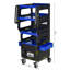 Chariot de diagnostic multifonctionnel à 4 niveaux avec chariot pivotant à 360 ° et verrouillable - bleu et noir-136320632