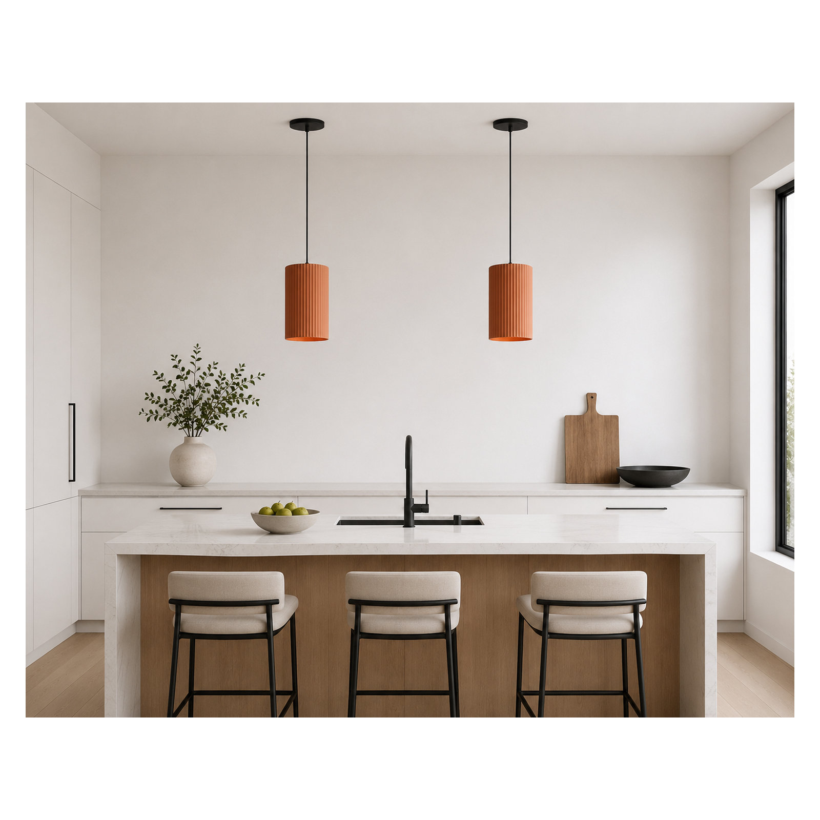 Calcott 1 - Light Cylinder Pendant, Terra Cotta, Terra Cotta