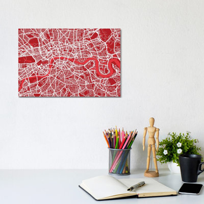 London Map III by Michael Tompsett - Wrapped Canvas Painting