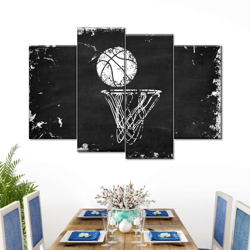 «Basketball Shot», reproduction sur toile, H 22 po x l 36 po x P 1 po
