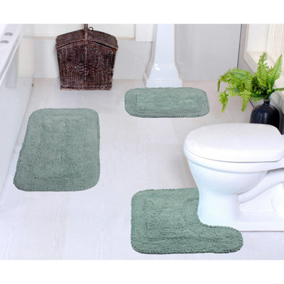 Aceyon Plush Cotton 3 Piece Bath Rug Set