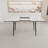 47" Expandable To 63" Inch MDF Square White Marble Patterned Dining Table, Modern Industrial Kitchen And Dining Table, Equipped With Tapered Black Metal Legs