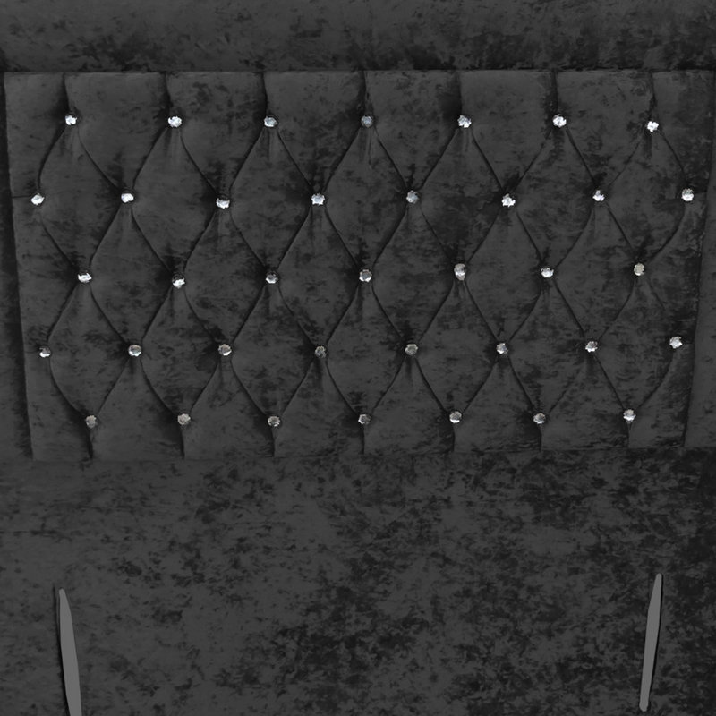 Shaw Upholstered Headboard, Small Double (4'), Black