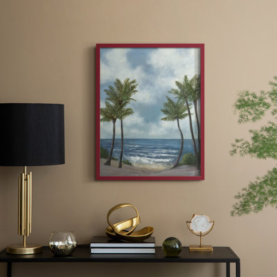 Coastal Palm Tree II, reproduction encadrée - bois massif