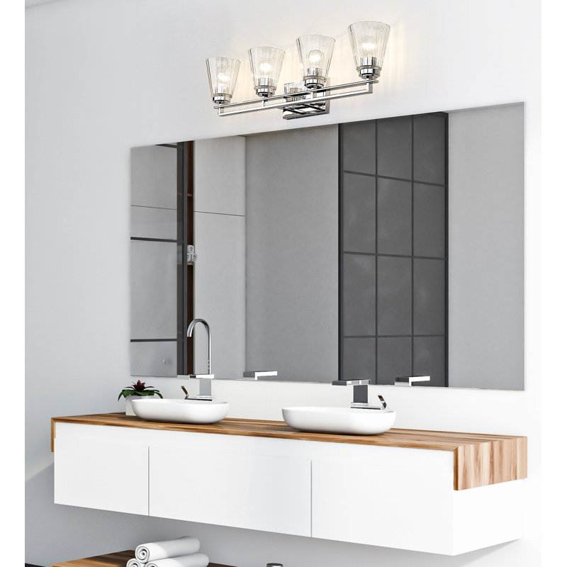 Éclairage pour meuble-lavabo à 4 lumières à intensité variable Avander, Chrome