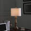 Lampe de table traditionnelle avec interrupteur à 3 voies et abat-jour tambour en coton / lin Zeymar