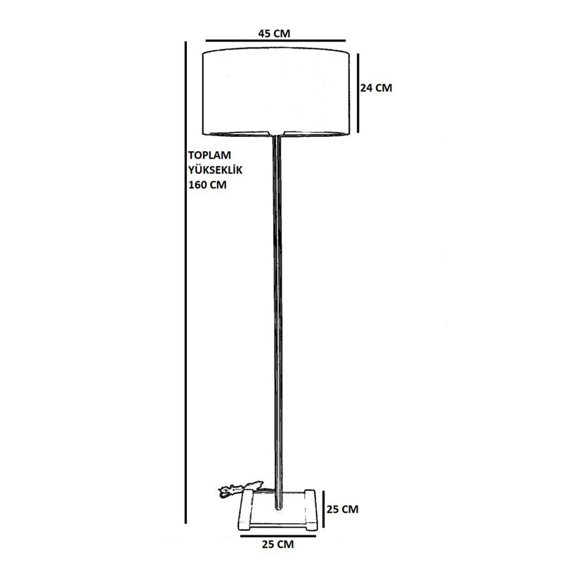 Lampe sur pied 65 ", Noir