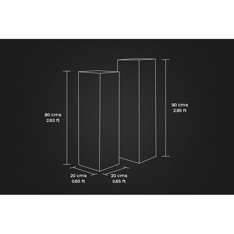 Ensemble de 2 lampes sur pied colonne, H 35,4331 po x l 7,874 po x P 7,874 po
