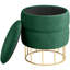 Adysen 37cm Wide Velvet Tufted Circle Pouf Ottoman with Storage
