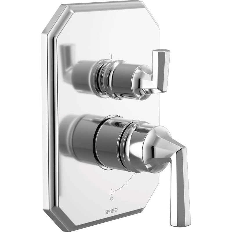 Beauclere™ Pressure Balance Valve With Integrated 3-Function Diverter Trim, Lever Handle, Polished Chrome