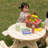Admeto Wooden Kids Round Picnic Table Bench, Outdoor Children's Backyard Table, Crafting, Dining, and Playtime Patio Table